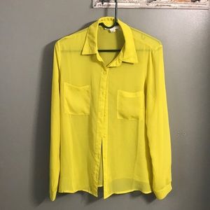 Lime green sheer blouse